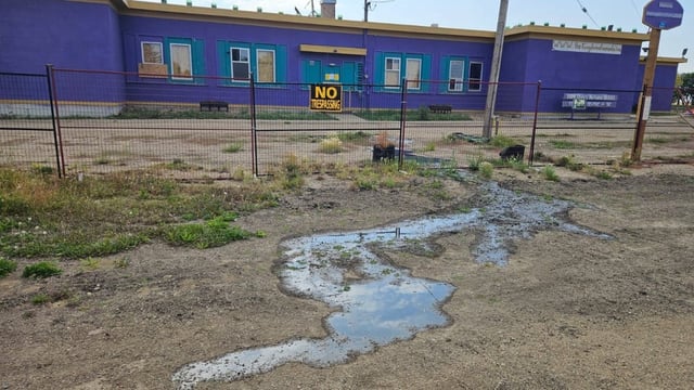 This undated handout photo shows a compound that housed a cult called the 'Kingdom of Canada' in Richmound, Sask. The mayor of the town says the compound's grounds are covered with sewage overflow.