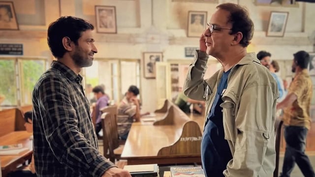 Vikrant Massey and Vidhu Vinod Chopra on 12th Fail Set