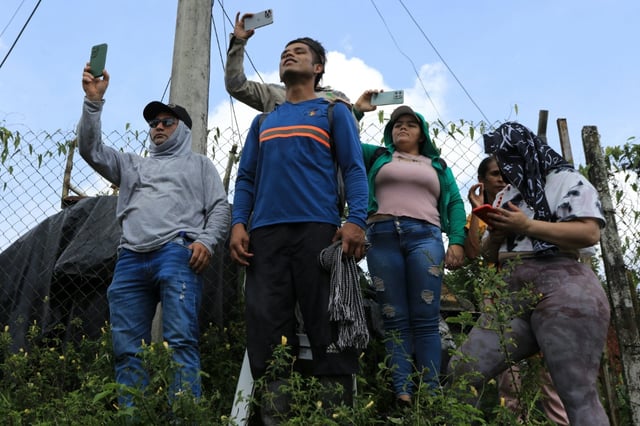 Friends and relatives waited at the site all night for news on the miners
