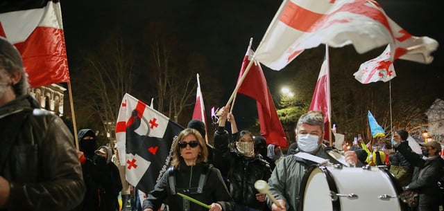 Oppositionelle und Demonstranten in Tiflis