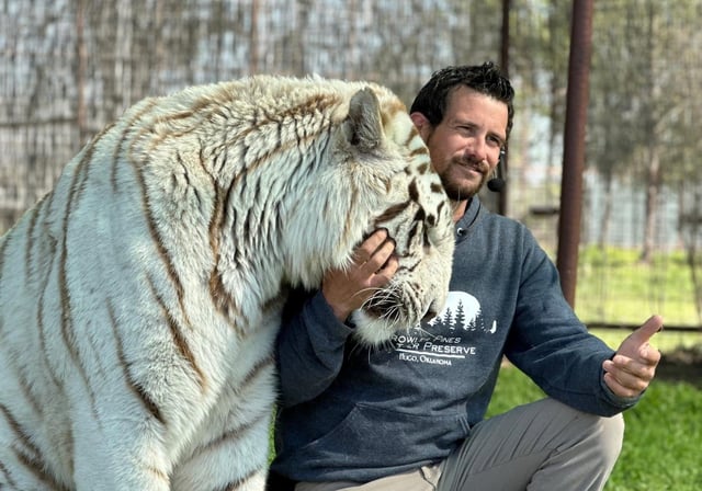 Animal trainer Ryan Easley was killed by a tiger at an Oklahoma animal preserve.
