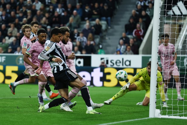Soccer Football - Carabao Cup - Third Round - Newcastle United v Bradford City - St James' Park, Newcastle, Britain - September 24, 2025 Newcastle United's William Osula scores their fourth goal Action Images via Reuters/Lee Smith