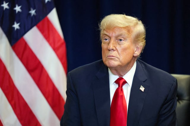 President Donald Trump attends a bilateral meeting with French President Emmanuel Macron on the sidelines of the United Nations General Assembly in New York City on Sept. 23, 2025.