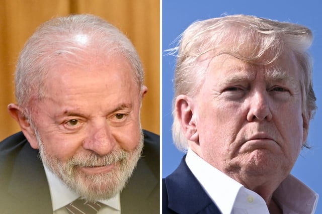 El presidente de Brasil, Luiz Inácio Lula da Silva; y el mandatario de Estados Unidos, Donald Trump. (Fotos de Evaristo SA / Brendan SMIALOWSKI / AFP)