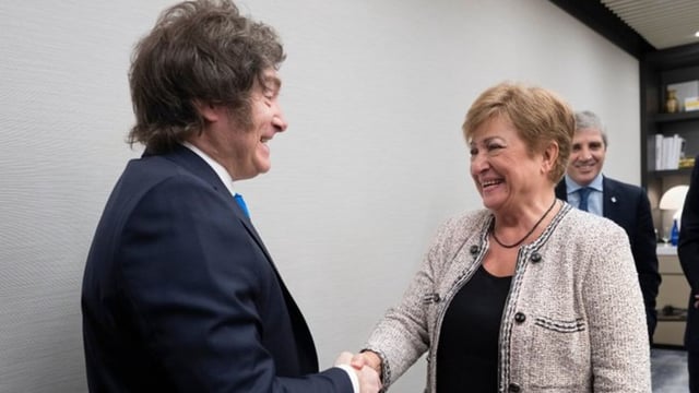 Javier Milei y Kristalina Giorgieva, directora del FMI