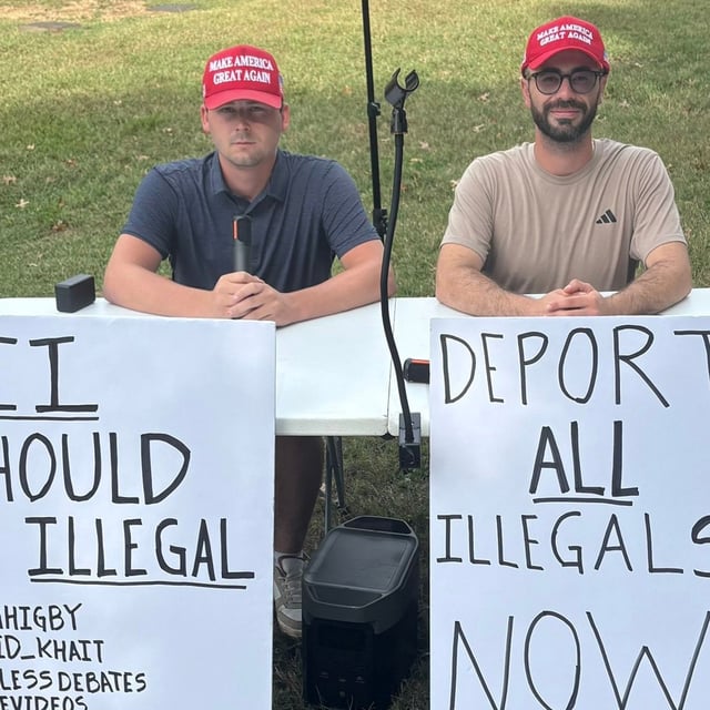 An apparent MAGA debate group who appeared on Tennessee State University's campus without prior notice sparked outrage and were escorted off grounds without incident. (Photo: David Khait)