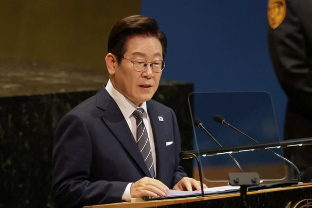 South Korea's President Lee Jae Myung speaks during the 80th United Nations General Assembly, in New York City, New York, U.S., September 23, 2025. REUTERS/Jeenah Moon/File Photo
