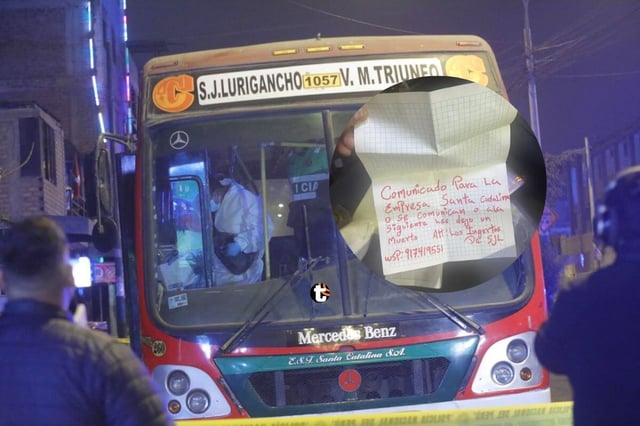 Ataque a conductor de bus deja un herido y mensaje extorsivo