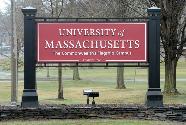 Entrance to the campus of University of Massachusetts at Amherst. (Christopher Evans/Boston Herald, File)