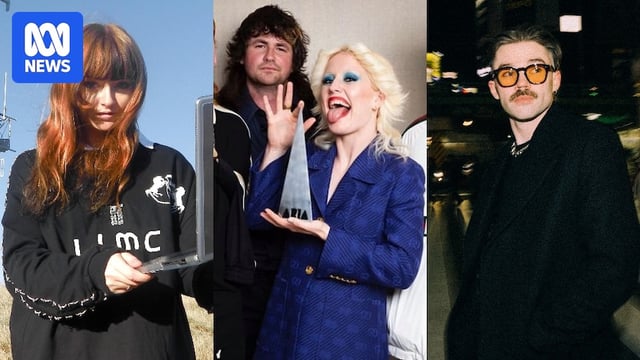 Composite image of 2025 ARIA nominees Ninajirachi, Amyl & The Sniffers and Dom Dolla
