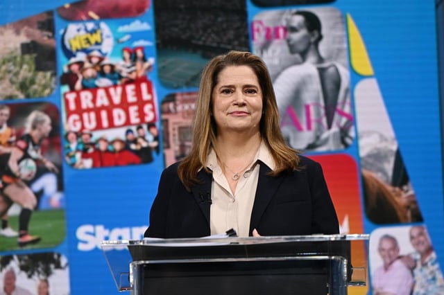 Nine Entertainment Independent Non-Executive Chair Catherine West is seen prior to the commencement of the Nine Entertainment annual general meeting (AGM), in Sydney, Thursday, November 7, 2024. (AAP Image/Bianca De Marchi) NO ARCHIVING BIANCA DE MARCHI