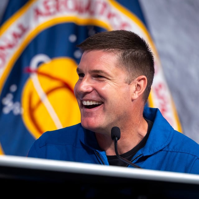 Col. Jeremy Hansen laughs during an Artemis II media briefing at Johnson Space Center in Houston TX, on Wednesday, September 24, 2025.
Annie Mulligan/The Globe and Mail