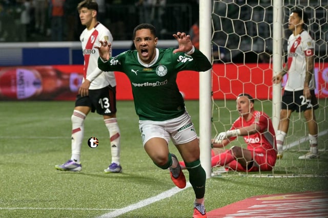 Vitor Roque igualó el partido y puso a Palmeiras de vuelta adelante en la serie. Foto: @Libertadores
