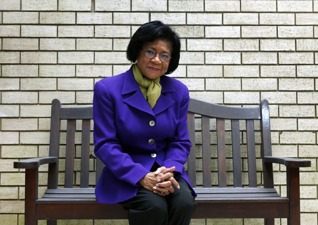 Belva Davis, the pioneering journalist who was the first black female news anchor on the West Coast shown in this file photo from Jan 7, 2011. Davis died on Wednesday at age 92.