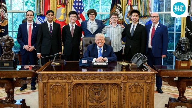 Agastya Goel, 2nd from left, is an Indian-origin teen from California and the son of a Stanford professor. 