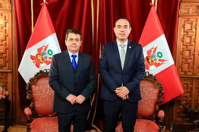 Tomás Gálvez y José Jerí dialogan sobre presupuesto y buscan reducir tensiones entre el Ministerio Público y el Parlamento. (Foto: Ministerio Público)