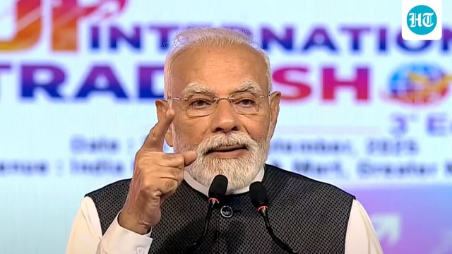 Prime Minister Narendra Modi addresses the gathering during the inauguration of Uttar Pradesh International Trade Show 2025
