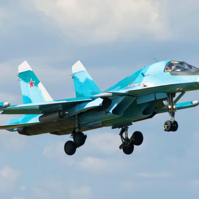 Ein russischer Kampfjet vom Tyo Su-34.