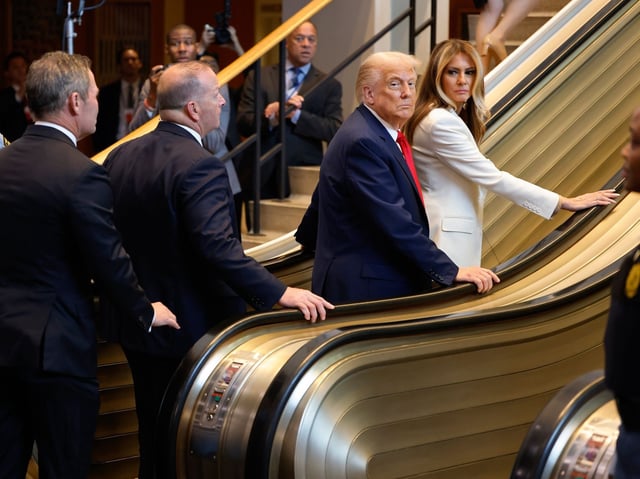 Präsident Donald Trump und First Lady Melania Trump treffen zur Generaldebatte der UN-Vollversammlung im UN-Hauptquartier ein.