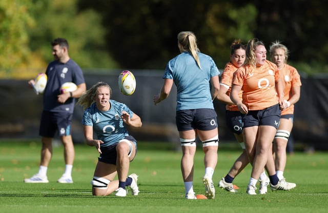 Rugby Union - Women's World Cup 2025 - Final - England Training - Lensbury Hotel, London, Britain - September 24, 2025  England's Zoe Aldcroft during training Action Images via Reuters/Peter Cziborra