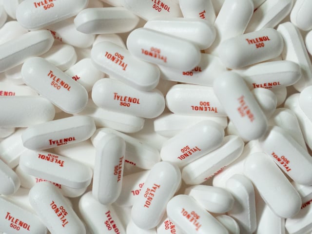 Tylenol pain-relief pills are shown in La Habra, Calif., Tuesday, Sept. 23, 2025. (AP Photo/Jae C. Hong)