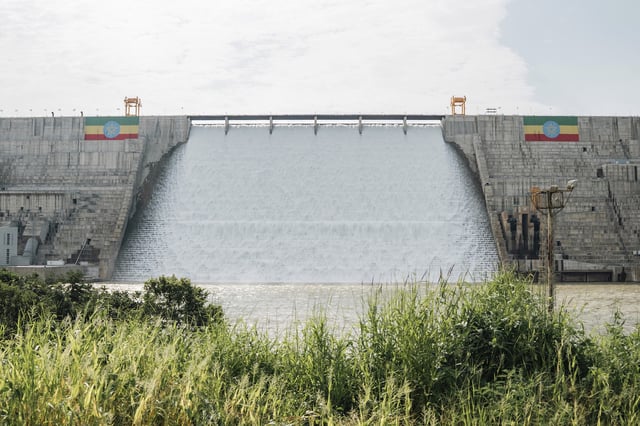A view of the Grand Ethiopian Renaissance Dam in Benishangul-Gumuz, Ethiopia, Sept. 9, 2025 (AP photo).