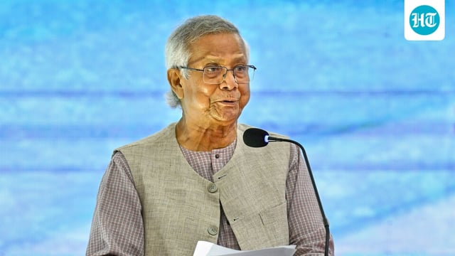 Chief Adviser Muhammad Yunus, a Nobel Peace Prize laureate, speaks at an event in Cox's Bazar, Bangladesh.