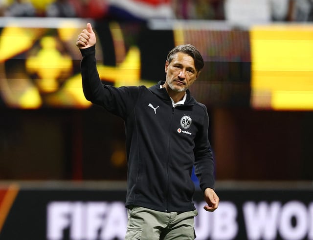 Soccer Football - FIFA Club World Cup - Round of 16 - Borussia Dortmund v CF Monterrey - Mercedes-Benz Stadium, Atlanta, Georgia, U.S. - July 1, 2025 Borussia Dortmund coach Niko Kovac celebrates after the match REUTERS/Kai Pfaffenbach/File Photo