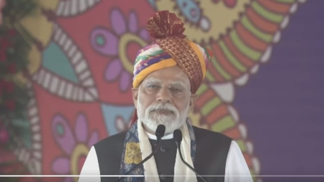PM Modi in Rajasthan (Photo Credits: ANI)