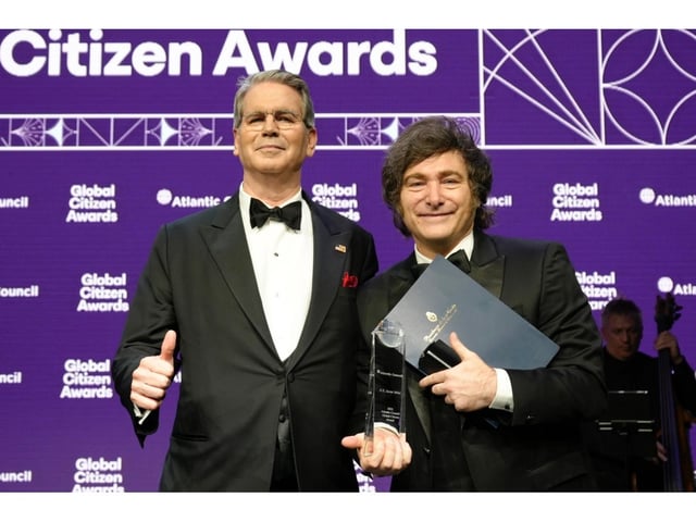 Javier Milei y Scott Bessent en Estados Unidos