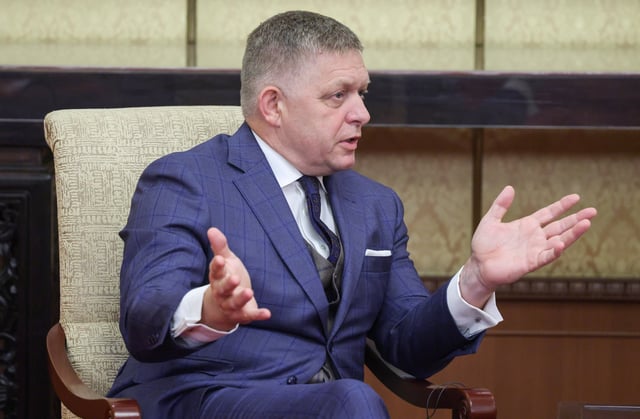 Slovakian Prime Minister Robert Fico meets with Russian President Vladimir Putin (not pictured) at Diaoyutai State Guesthouse in Beijing, China, September 2, 2025. REUTERS/Maxim Shemetov/Pool/ File Photo