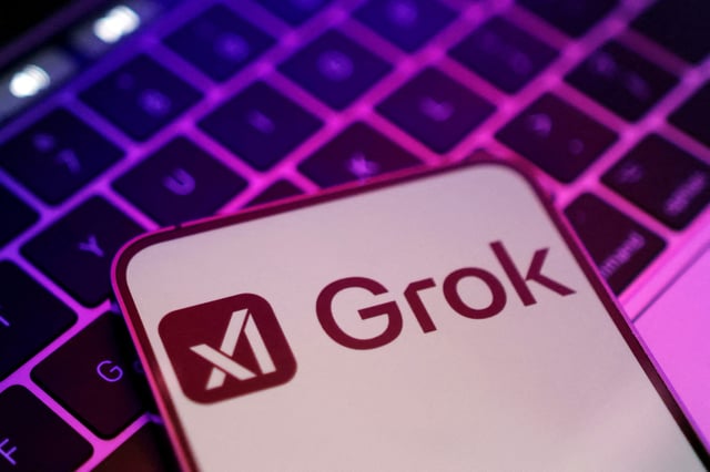 xAI and Grok logos are seen in this illustration taken, February 16, 2025. REUTERS/Dado Ruvic/Illustration/File Photo