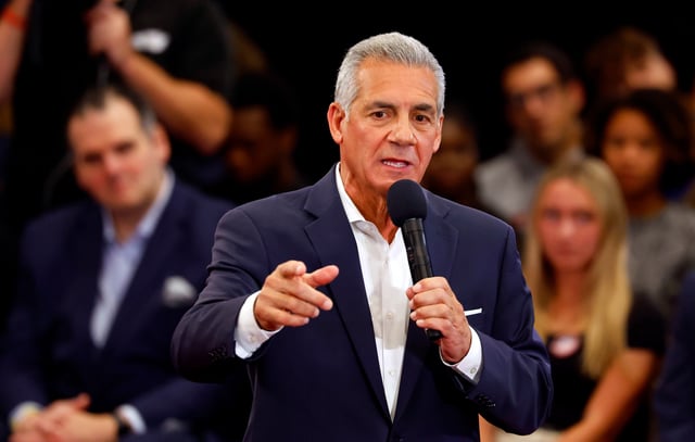 Jack Ciattarelli participates in the New Jersey gubernatorial debate on September 21, 2025 in Lawrenceville, New Jersey.