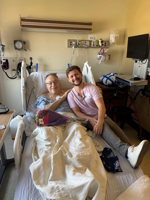 Comedian Drew Lynch met with the man who had a heart attack at his show.
