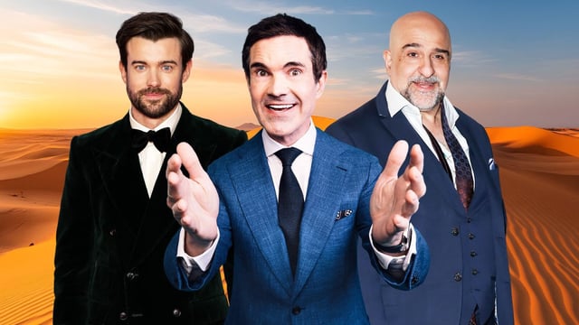 From left: Jack Whitehall, Jimmy Carr, Omid Djalili are set to appear at the Riyadh Comedy Festival