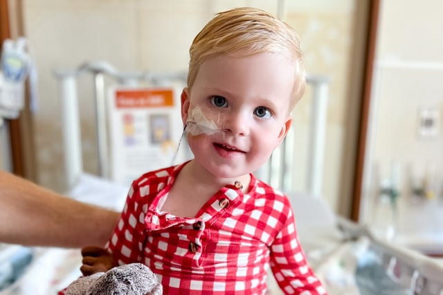 Beckett Wear, age 4, has been hospitalized twice with acute necrotizing encephalitis.