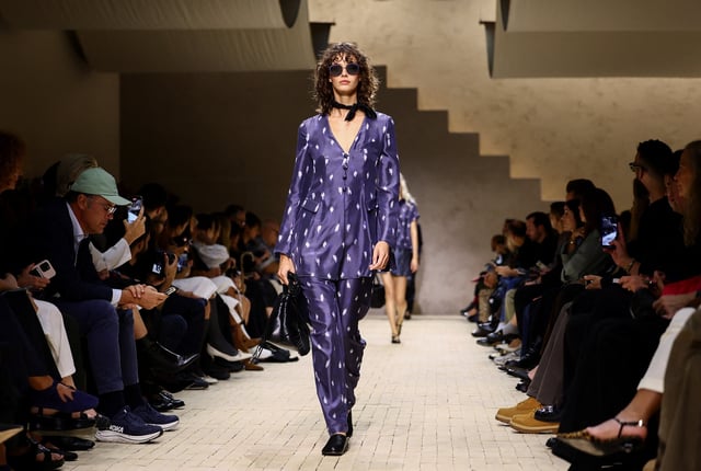 A model presents a creation from the Emporio Armani Spring/Summer 2026 collection during Milan Fashion Week, in Milan, Italy, September 25, 2025. REUTERS/Yara Nardi