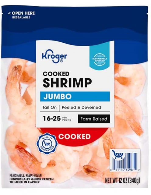 One of the recalled shrimp products sold at Kroger.
