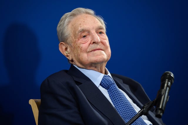 Hungarian-born US investor and philanthropist George Soros looks on after having delivered a speech on the sidelines of the World Economic Forum (WEF) annual meeting, on January 23, 2020 in Davos, eastern Switzerland.