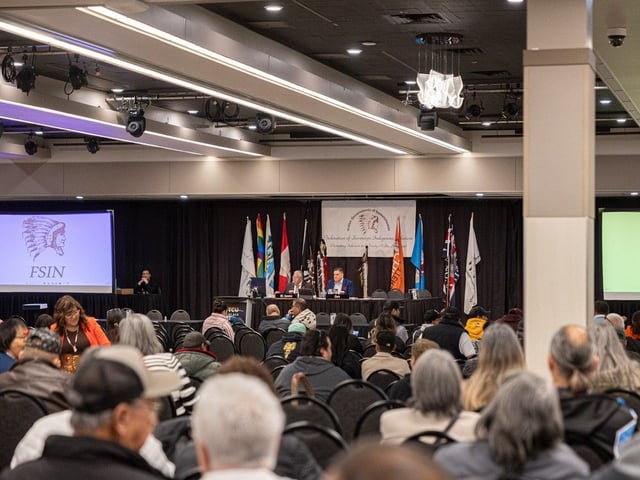 People gather for the FSIN election grand assembly at TCU Place in 2024. A recent audit found around $23 million of more than $30 million provided to the federation during the COVID-19 pandemic was "questionable" due to a lack of documentation.