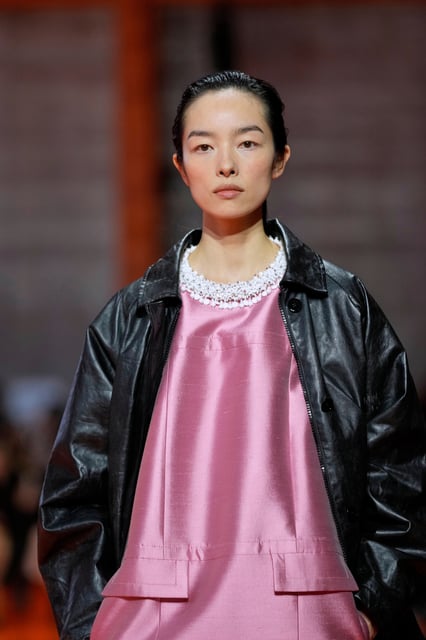 A model wears a creation as part of the Prada Spring/Summer 2026 collection presented in Milan, Italy, Thursday, Sept. 25, 2025. (AP Photo/Luca Bruno)