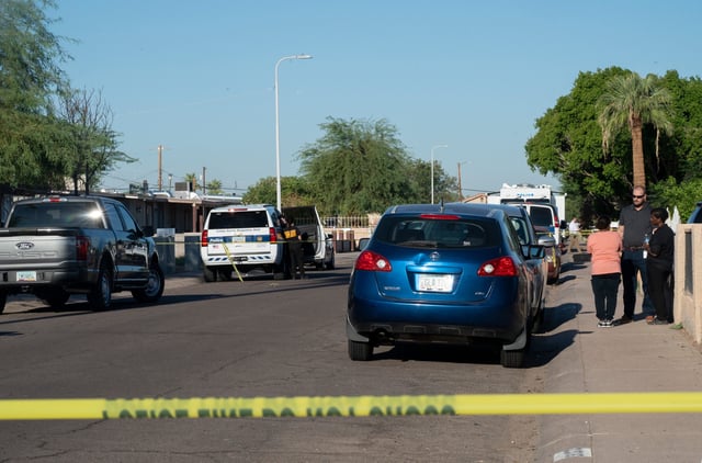 The investigation continues in a shooting on Lynne Lane near 24th Street in Phoenix, Arizona, on September 24, 2025.