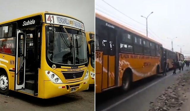Transportistas de la Línea 41 bloquean Panamericana Norte como protesta contra las extorsiones