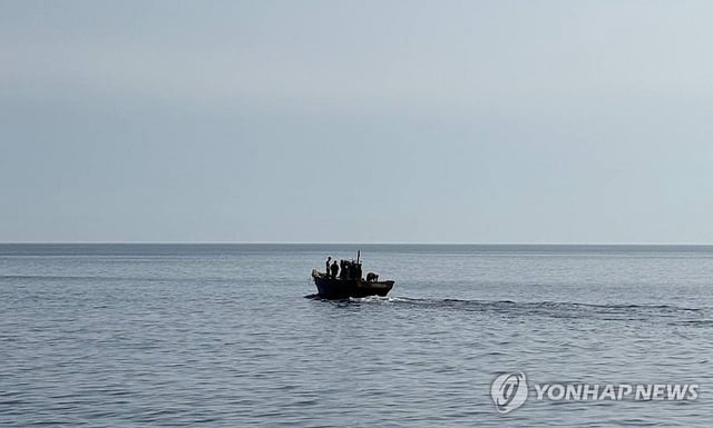 This photo, provided by the unification ministry, shows a vessel carrying North Korean residents headed back to the North on July 9, 2025. (PHOTO NOT FOR SALE) (Yonhap)