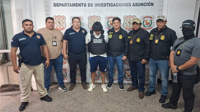 Erick Moreno Hernández, tras ser capturado en Paraguay.