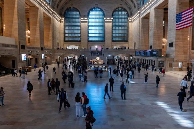 People walk through Grand Central Terminal on March 11, 2025 in New York City. (Photo by Spencer Platt/Getty Images)