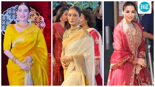Karisma Kapoor, Tabu, and Malaika Arora attend Navartri celebrations hosted by Kalyan Jewellers. 