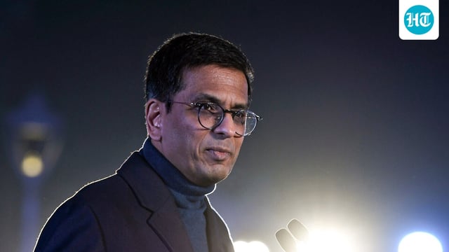 Former CJI Dr Justice DY Chandrachud addressing a gathering in Pune.