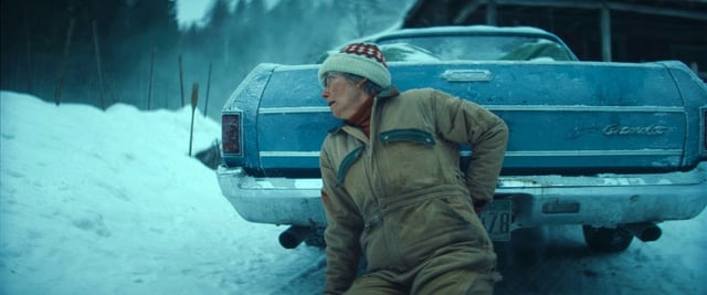 Emma Thompson’s Barb fights for survival in a scene from “Dead of Winter.” (Courtesy of Vertical)