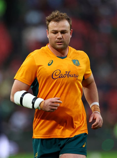 Rugby Union - Rugby Championship - South Africa v Australia - Ellis Park, Johannesburg, South Africa - August 16, 2025 Australia's Harry Wilson during the warm up before the match REUTERS/Siphiwe Sibeko/File Photo